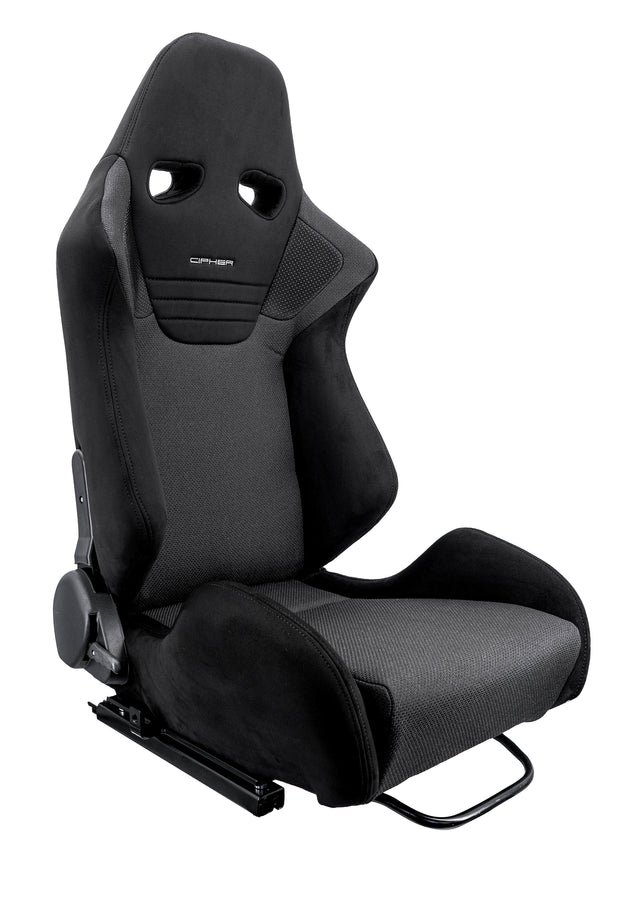 CPA1099 Black Microsuede With Mesh Polo Fabric inserts Universal Racing Seats - Pair (NEW!)