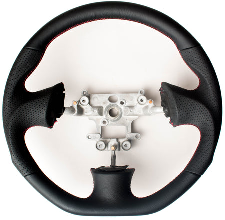 Enhanced Steering Wheel for Mazda Miata NB Leather with Magenta/Red Wine Stitching