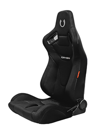 CPA2009RS Cipher Racing Seats Black Cloth Carbon Fiber w/ Gray Stitching - Pair (NEW!)----OUT OF STOCK