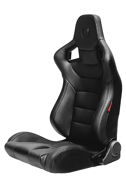 CPA2001 Cipher Euro Racing Seats Black Leatherette Carbon Fiber w/ Black Stitching - Pair