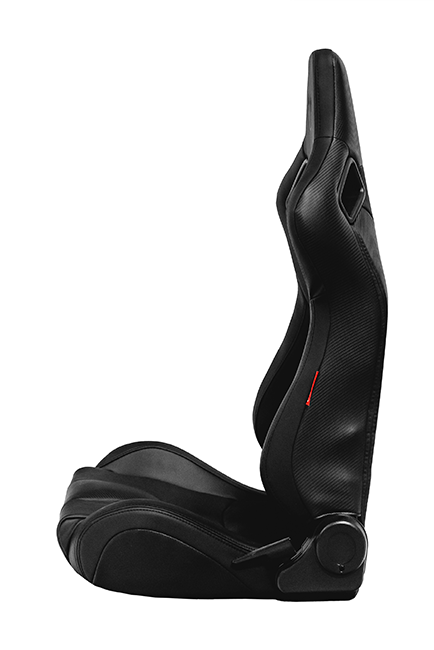 CPA2009RS Cipher Racing Seats Black Leatherette Carbon Fiber w/ Black Stitching - Pair