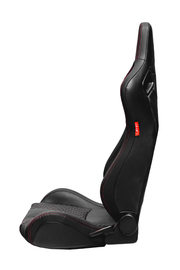 CPA2009RS AR-9 Revo Racing Seats Black Leatherette Carbon Fiber with Red Diamond Stitching - Pair (NEW)