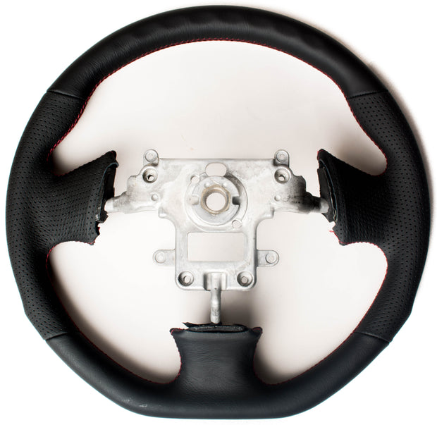 Enhanced Steering Wheel for Mazda Miata NB Leather with Magenta/Red Wine Stitching