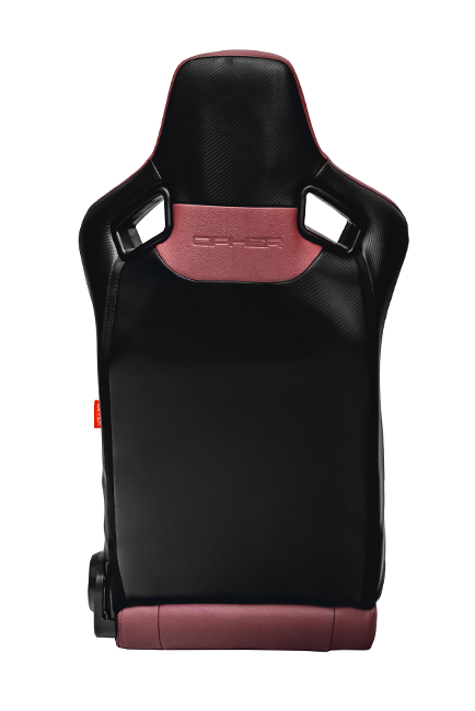 CPA2009RS Cipher Racing Seats Maroon Leatherette Carbon Fiber  - Pair -----OUT OF STOCK