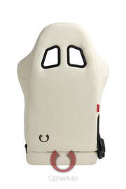 CPA1026 WHITE LEATHERETTE WITH BLACK STRIPES CIPHER AUTO RACING SEATS - PAIR