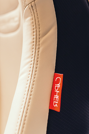 CPA2009RS Cipher Racing Seats Champagne Beige Leatherette Carbon Fiber w/ Beige Stitching - Pair