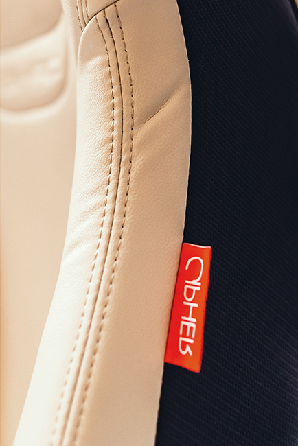 CPA2009RS Cipher Racing Seats Champagne Beige Leatherette Carbon Fiber w/ Beige Stitching - Pair