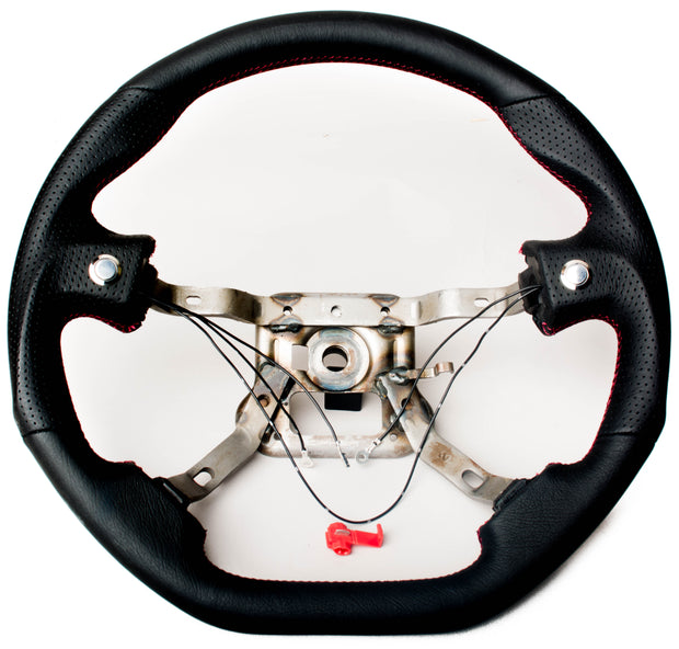 Enhanced Steering Wheel for Mazda Miata NA Leather with Magenta/Red Wine Stitching
