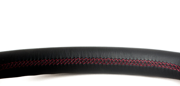Enhanced Steering Wheel for Mazda Miata NB Leather with Magenta/Red Wine Stitching
