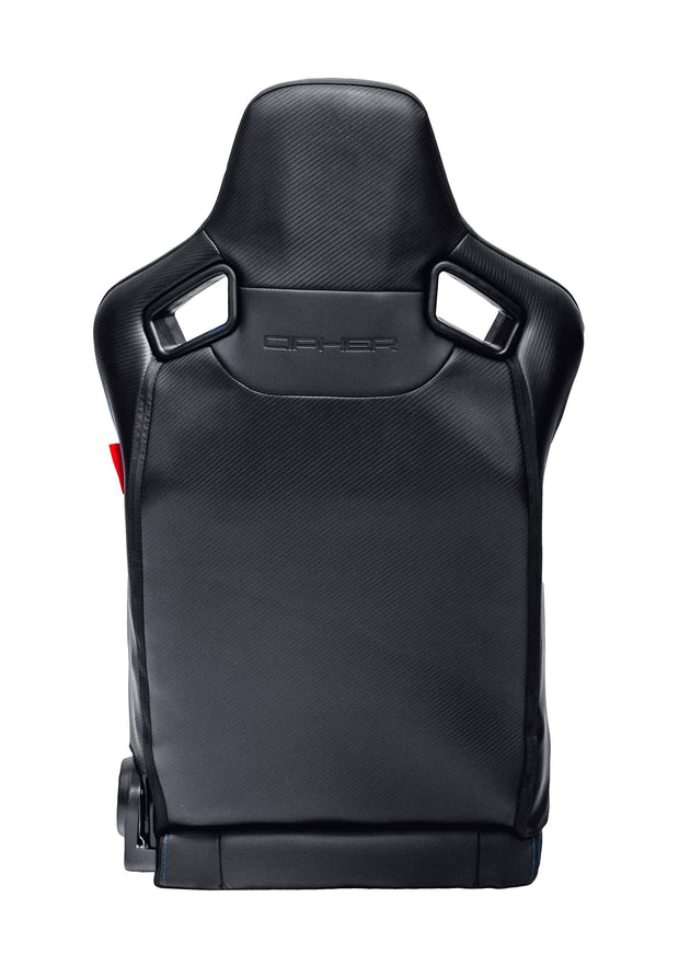 CPA2009RS AR-9 Revo Racing Seats Black Leatherette Carbon Fiber with Blue Diamond Stitching - Pair