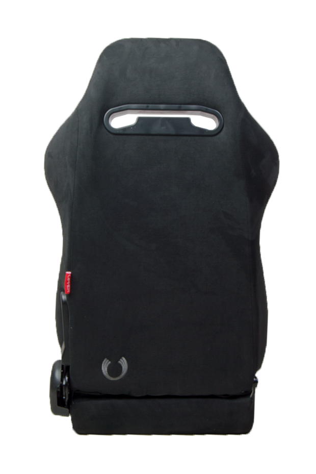 CPA1075 Black Micro Suede With CF PU Leatherette inserts W/ Red Accents Universal Racing Seats - Pair (NEW!)