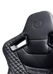 CPA2009RS AR-9 Revo Racing Seats Black Leatherette Carbon Fiber with Gray Diamond Stitching - Pair