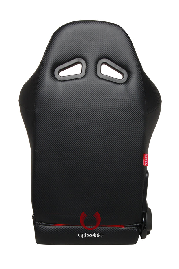 CPA1003CFBKRD FULL CARBON FIBER PU CIPHER AUTO RACING SEATS IN BLACK AND RED – PAIR