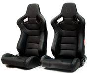 CPA2009PCFBK  CIPHER RACING SEATS BLACK LEATHERETTE CARBON FIBER W/ GREY STITCHING - PAIR