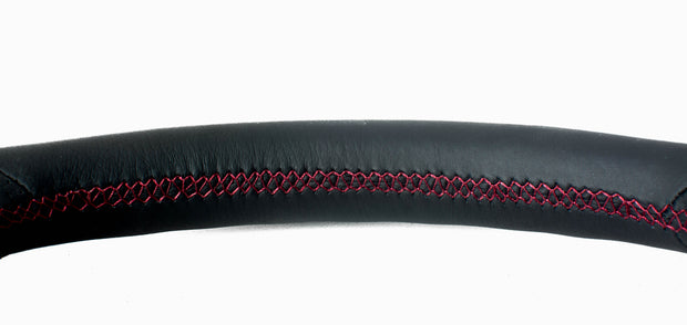 Enhanced Steering Wheel for Mazda Miata NA Leather with Magenta/Red Wine Stitching
