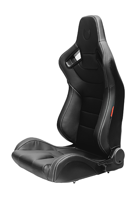 CPA2009 Cipher Racing Seats Black Leatherette Carbon Fiber w/ Grey Stitching - Pair---(OUT OF STOCK)