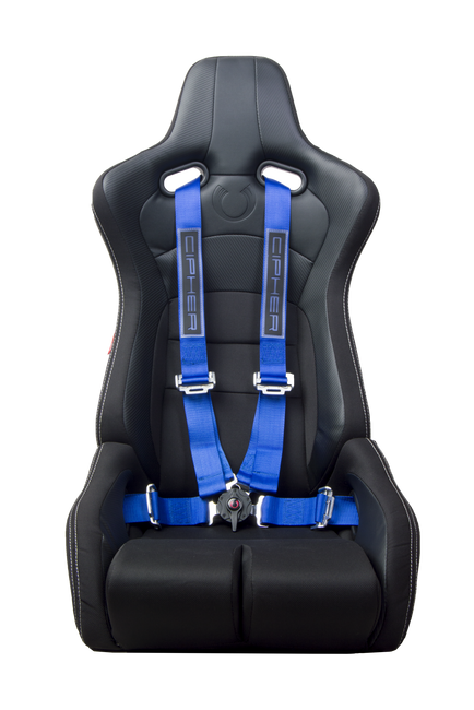 CPA4001BLV2 Blue 4 Point 2 Inches Camlock Quick Release Racing Harness - CIPHER Logo Version 2 - Pair