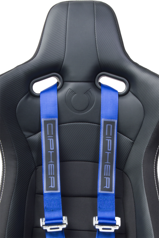 CPA4001BLV2 Blue 4 Point 2 Inches Camlock Quick Release Racing Harness - CIPHER Logo Version 2 - Pair