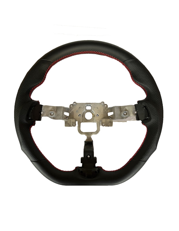Enhanced Steering Wheel for Mazda Miata 2006-2015 NC Genuine Leather with Red Stitching Aggressively redesigned in 2021 for a whole new look