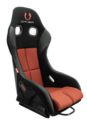 CPA2010 All Black Fabric With Red Polo Mesh Inserts FRP fixed Back Bucket Seat - Single (NEW!)