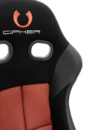 CPA2010 All Black Fabric With Red Polo Mesh Inserts FRP fixed Back Bucket Seat - Single (NEW!)