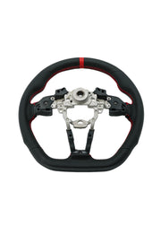 Enhanced Steering Wheel for Mazda Miata 2016-2024 ND Special Edition Leather with Red Center Stripe and Red Stitching