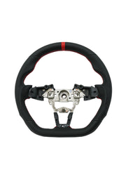 Enhanced Steering Wheel for Mazda Miata 2016-2024 ND Special Edition Leather with Red Center Stripe and Red Stitching