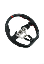 Enhanced Steering Wheel for Mazda Miata 2016-2024 ND Hydro-Dipped Carbon Style with Red Stitching