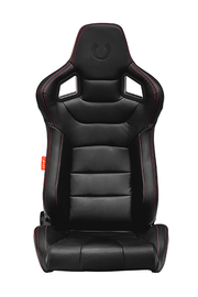 CPA2001 Cipher Euro Racing Seats Black Leatherette Carbon Fiber w/ Red Stitching - Pair