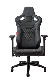 RS Racing Style Seat Black Leatherette Carbon Fiber with Grey Diamond Stitching Premium Office/Gaming Chair