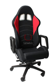 CPA3017 BLACK & RED CANVAS FABRIC CIPHER AUTO CUSTOM MADE OFFICE RACING SEAT