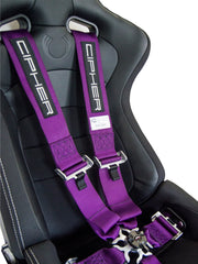 CPA4005 Cipher Racing Violet Purple 5 Point 3 Inches Camlock Quick Release Racing Harness w/ Snap Hook & Eye Bolts - SFI 16.1