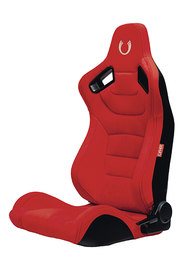 CPA2009 Cipher AR-9 Revo Racing Seats  All Red Suede and Fabric w/ Carbon Fiber Polyurethane Backing - Pair — OUT OF STOCK