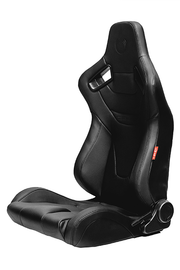 CPA2009RS Cipher Racing Seats Black Leatherette Carbon Fiber w/ Black Stitching - Pair