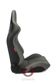 CPA2001PCFGY CIPHER EURO RACING SEATS GRAY LEATHERETTE CARBON FIBER W/ DARK GREY STITCHING - Pair