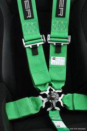 CPA4005GN CIPHER RACING GREEN 5 POINT 3 INCHES CAMLOCK QUICK RELEASE RACING HARNESS W/ SNAP HOOK & EYE BOLTS - SFI 16.1