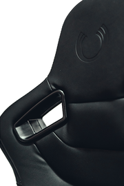 CPA2009RS Cipher Racing Seats Black Leatherette & Suede w/ Carbon Fiber Polyurethane Backing - Pair---OUT OF STOCK