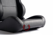 CPA1001 ALL BLACK LEATHERETTE CIPHER AUTO RACING SEATS - PAIR