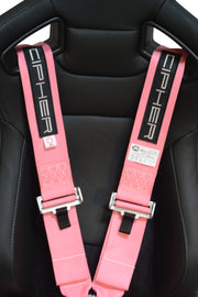 CPA4005PK CIPHER RACING PINK Ribbon Edition 5 POINT 3 INCHES CAMLOCK QUICK RELEASE RACING HARNESS W/ SNAP HOOK & EYE BOLTS - SFI 16.1