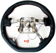 Enhanced Steering Wheel for Mazda Miata NA Leather with Magenta/Red Wine Stitching 