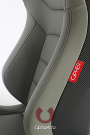 CPA2001PCFGY CIPHER EURO RACING SEATS GRAY LEATHERETTE CARBON FIBER W/ DARK GREY STITCHING - Pair