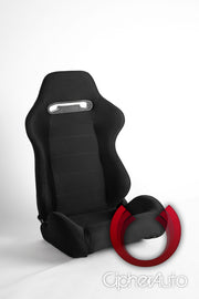 CPA1013 BLACK CLOTH CIPHER AUTO RACING SEATS - PAIR