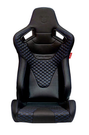 CPA2009RS AR-9 Revo Racing Seats Black Leatherette Carbon Fiber with Blue Diamond Stitching - Pair