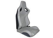 CPA2009RS Cipher Racing Seats Grey Leatherette Carbon Fiber w/ Grey Stitching - Pair