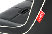 CPA3004 ALL BLACK LEATHERETTE W/ WHITE PIPING CIPHER AUTO UNIVERSAL FIXED BACK SUSPENSION SEAT - SINGLE