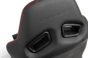 CPA2008PBK-R CIPHER AR-8 REVO RACING SEATS ALL BLACK LEATHERETTE W/ RED OUTER STITCHING - PAIR (NEW!)