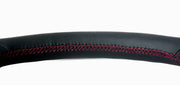 Enhanced Steering Wheel for Mazda Miata NA Leather with Magenta/Red Wine Stitching 