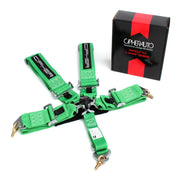 CPA4005GN CIPHER RACING GREEN 5 POINT 3 INCHES CAMLOCK QUICK RELEASE RACING HARNESS W/ SNAP HOOK & EYE BOLTS - SFI 16.1