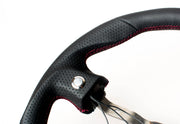 Enhanced Steering Wheel for Mazda Miata NA Leather with Magenta/Red Wine Stitching 