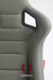 CPA2001PCFGY CIPHER EURO RACING SEATS GRAY LEATHERETTE CARBON FIBER W/ DARK GREY STITCHING - Pair